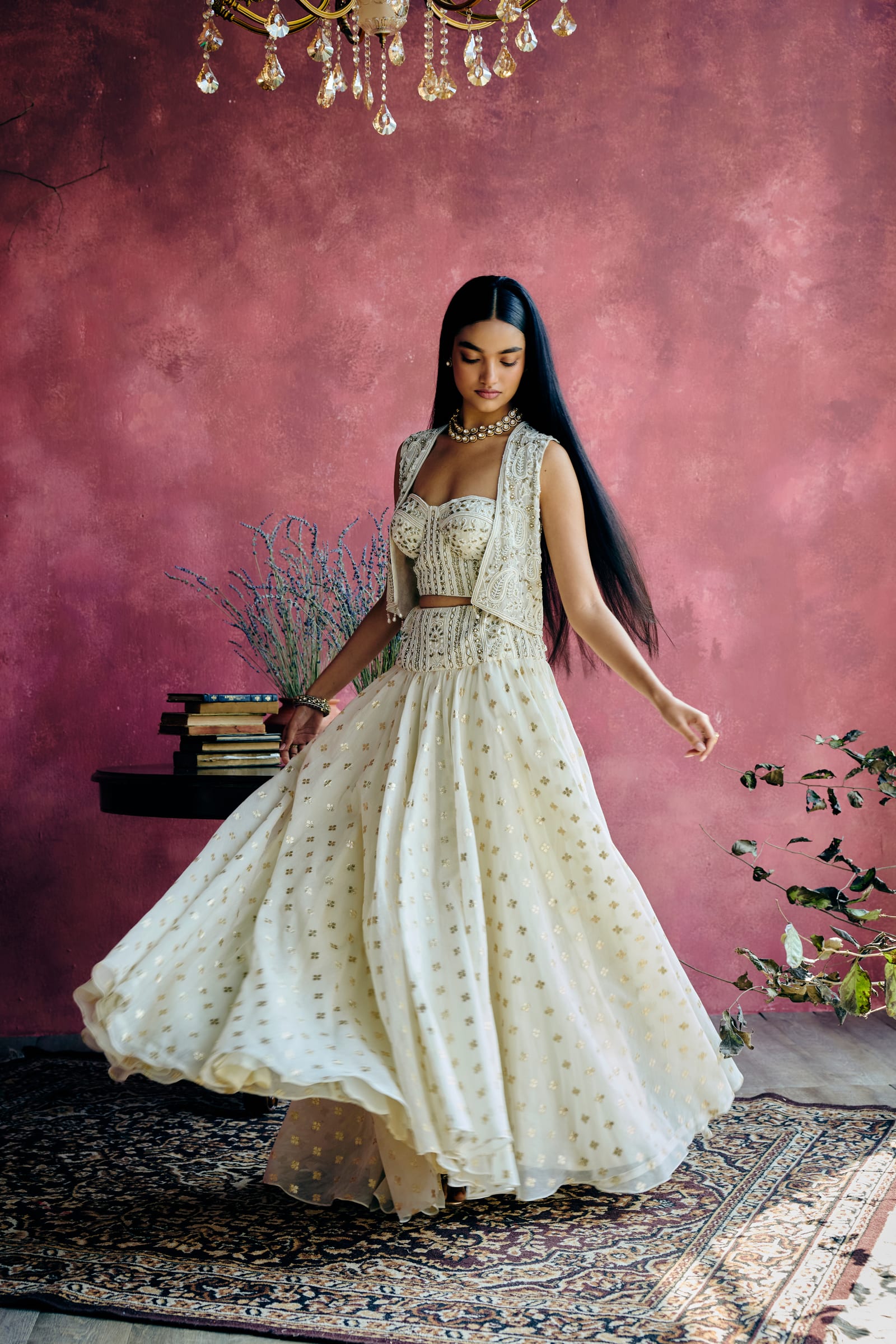 Blush Floral Kaftan Hover